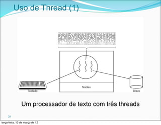 Uso de Thread (1)




                Um processador de texto com três threads
     20

terça-feira, 13 de março de 12
 