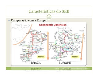 Características do SEB
 Comparação com a Europa
23
Aula 02 – Visão Geral do Sistema Elétrico de Potência
 