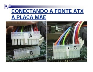 CONECTANDO A FONTE ATX 
À PLACA MÃE 
 