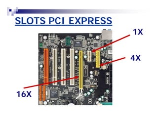 SLOTS PCI EXPRESS 
1X 
4X 
16X 
 