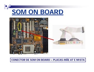 SOM ON BOARD 
CONECTOR DE SOM ON BOARD – PLACAS-MÃE AT E MISTA 
 