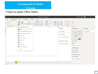 Carregamento de Dados
1
Extração
Clique na opção Obter Dados.
 