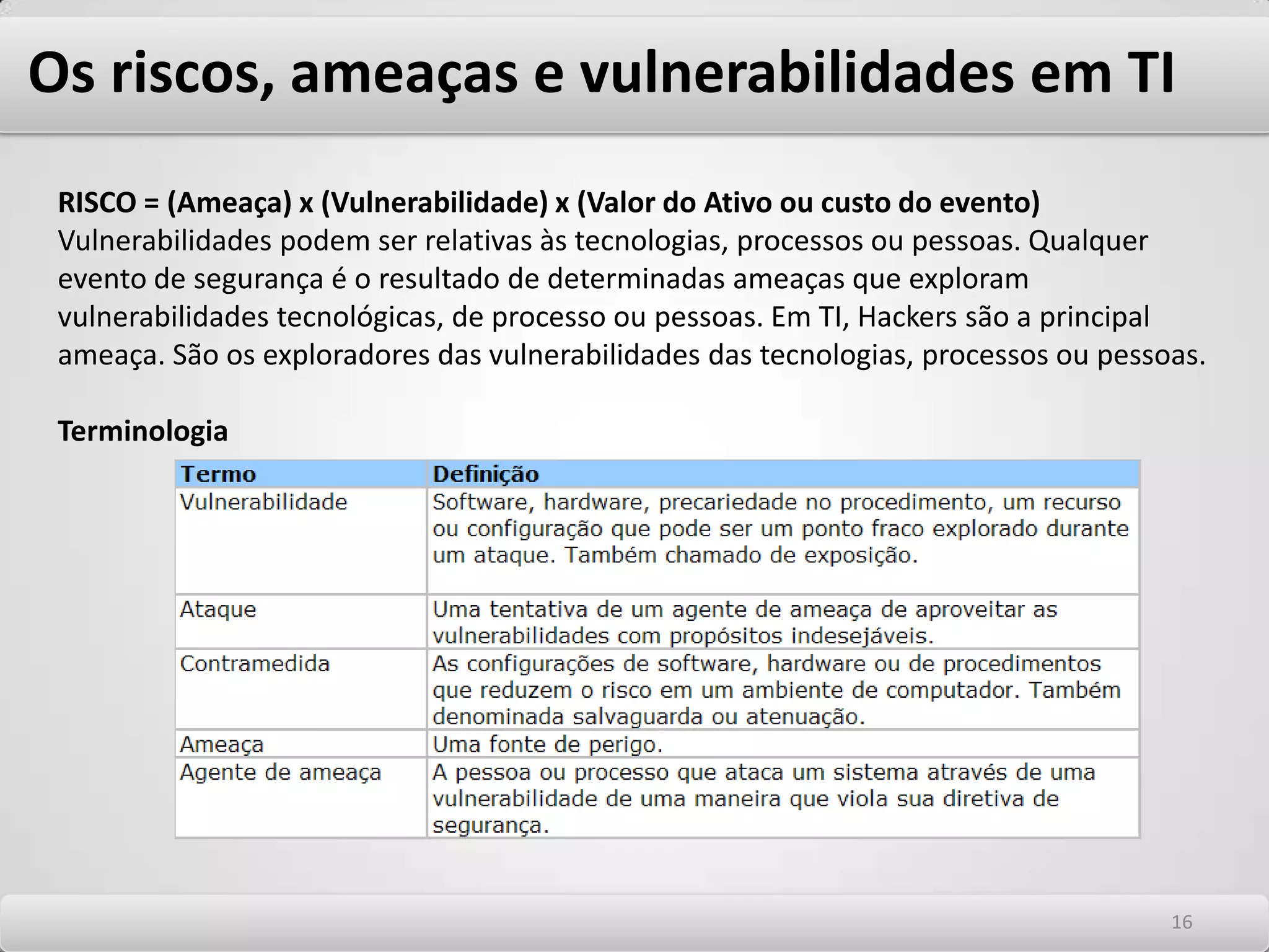 Gestão de segurança da informaçãoChief Security Officer (CSO) O nome exato talvez seja de menor importâncias, alguns chamam de Security Officer, outros de Information Security Officer. Funcionalmente é o administrador de Segurança da Informação: profissional responsável por coordenar, planejar e organizar todas as atividades relacionadas à segurança da informação corporativa. O CSO é o elo entre o Fórum de Segurança da Informação e a Coordenação da Segurança da Informação, compreendendo as particularidades de cada departamento, seja através do planejamento de atividades de implementação de controles de segurança junto à Coordenação, ou na apresentação dos resultados à alta administração. 1212
