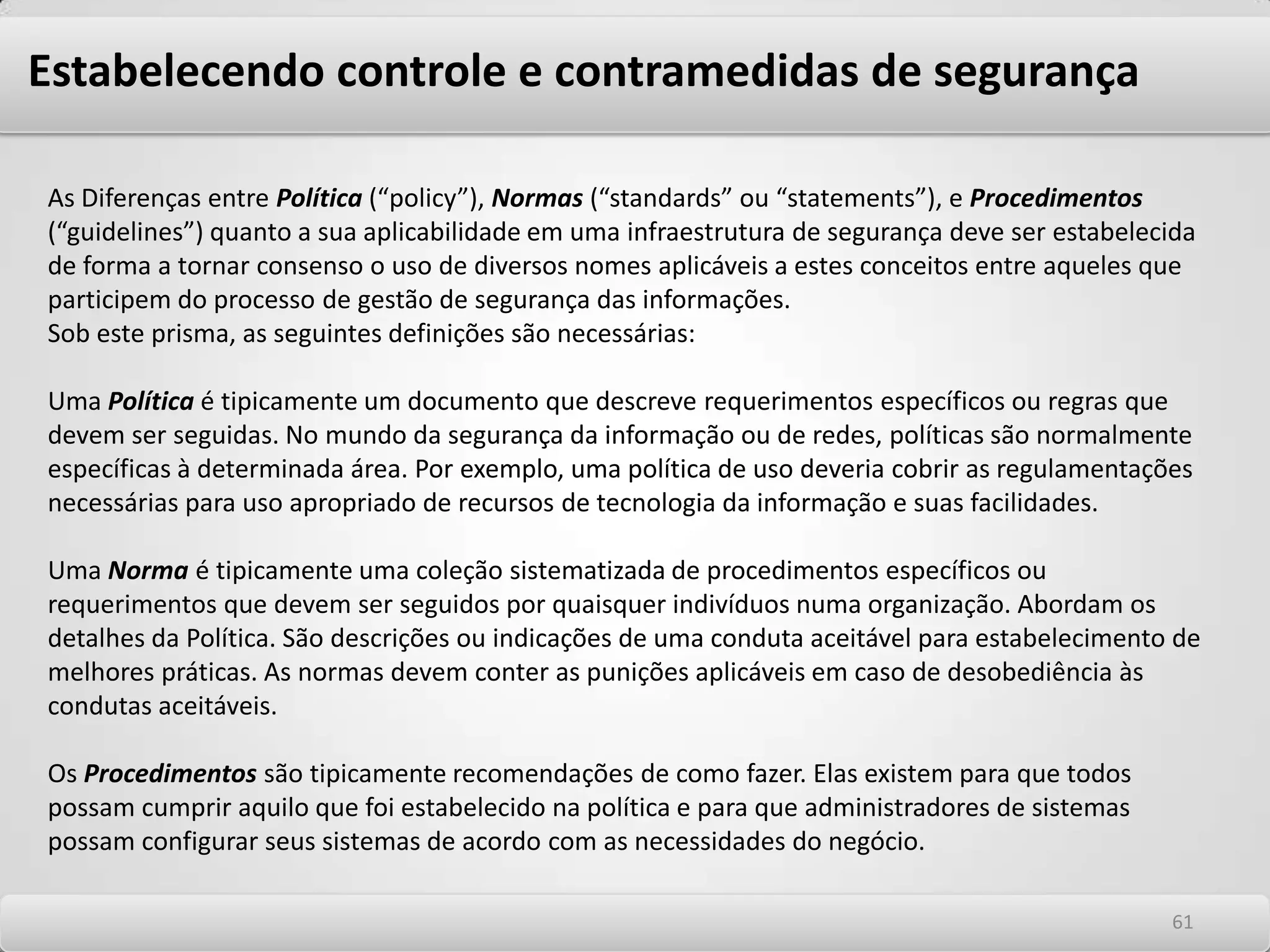 Os riscos, ameaças e vulnerabilidades em TI IDS IDS significa IntrusionDetection System – Sistema de Detecção de Intrusão – e foi projetado para detectar intrusões e ataques à redes. É mais um componente do conjunto de produtos do arsenal interno de defesa a serem implementados para a proteção de redes. A grande aplicabilidade dos IDS é que eles podem detectar tentativas de ataques à serviço em portas legítimos da rede, que normalmente tem que ser permitidas, passando pelo Firewall. Durante muito tempo a abordagem de uso de IDS foi feita com base em proteção de borda, que significa proteger os perímetros de rede que estão expostos ao ambiente externo. Hoje, com as integrações a interconexões de redes do ambiente colaborativo necessário aos negócios, a proteção interna das redes com IDS já é uma realidade que deve ser considerada. Nesta abordagem o objetivo é detectar atividades anômalas, incorretas ou impróprias feitas pelos usuários internos aos servidores internos ou externos da organização. 5757