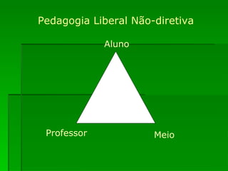 Aluno Professor Meio Pedagogia Liberal Não-diretiva 