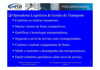 Logística: Administração e Transporte