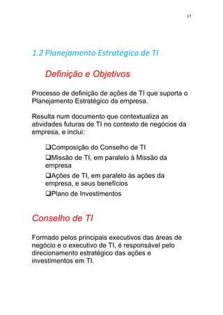 Aula 1 e 2 Planejamento Estratégico de Tecnologia da Informação | PDF