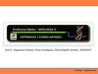 Aula 2 – Organelas Celulares, Cortes histológicos, Célula Vegetal x Animal 22/03/2011




                                                                    Profº Skiba ™ all rights reserved
 