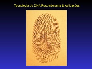 Tecnologia do DNA Recombinante & Aplicações 