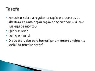 Aula de Empreendedorismo Social Unibrasil - Terceiro Setor