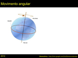 Biomecânica - http://sites.google.com/site/biomecunipampa
Movimento angular
2012
 