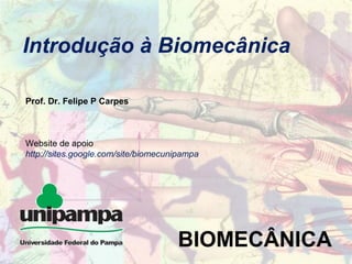 BIOMECÂNICA
Aula 2
Introdução à Biomecânica
Prof. Dr. Felipe P Carpes
Website de apoio
http://sites.google.com/site/biomecunipampa
 