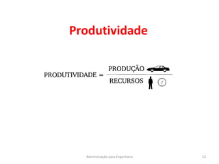 Produtividade
13Administração para Engenharia
 