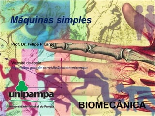 BIOMECÂNICA
Máquinas simples
Prof. Dr. Felipe P Carpes
Website de apoio
http://sites.google.com/site/biomecunipampa
 