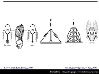 Biomecânica - http://sites.google.com/site/biomecunipampa
McGill, Exerc Sports Sci Rev, 2001Reeves et al, Clin Biomec, 2007
 