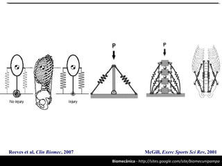 Biomecânica - http://sites.google.com/site/biomecunipampa
McGill, Exerc Sports Sci Rev, 2001Reeves et al, Clin Biomec, 2007
 