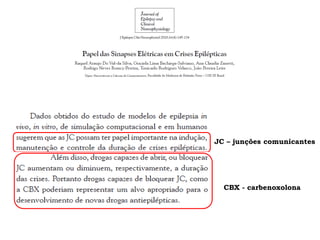 CBX - carbenoxolona
JC – junções comunicantes
 