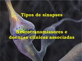Tipos de sinapses
Neurotransmissores e
doenças clínicas associadas
 