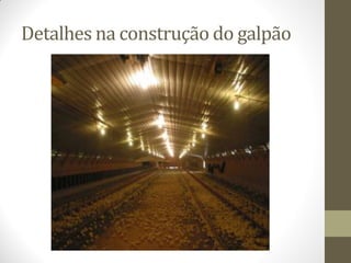 Detalhes na construção do galpão
 