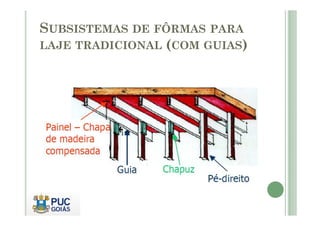 SUBSISTEMAS DE FÔRMAS PARA
LAJE TRADICIONAL (COM GUIAS)
 