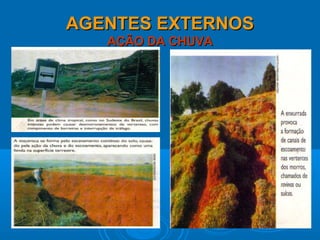 AGENTES EXTERNOSAGENTES EXTERNOS
AÇÃO DA CHUVAAÇÃO DA CHUVA
 