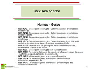 RECICLAGEM DO GESSO
47
 