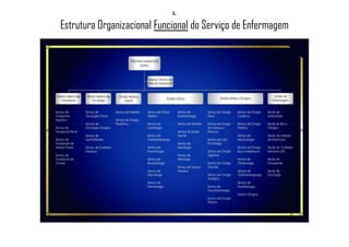 E
Estrutura Organizacional Funcional do Serviço de Enfermagem
 