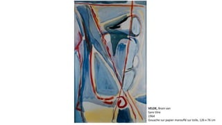 VELDE, Bram van 
Sans titre 
1964 
Gouache sur papier marouflé sur toile, 126 x 76 cm 
 