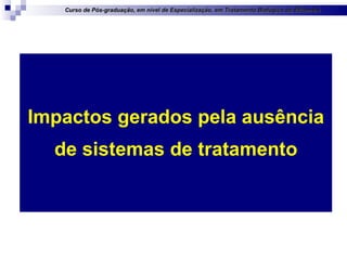 Impactos gerados pela ausência de sistemas de tratamento Curso de Pós-graduação, em nível de Especialização, em Tratamento Biológico de Efluentes 