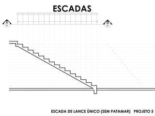 ESCADAS
A                            B
01                           01




     ESCADA DE LANCE ÚNICO (SEM PATAMAR) PROJETO 5
 