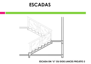 ESCADA EM “U” OU DOIS LANCES PROJETO 2
ESCADAS
 