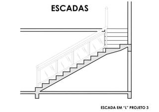 ESCADA EM “L” PROJETO 3
ESCADAS
 