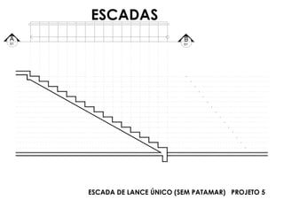 B
01
01
A
ESCADA DE LANCE ÚNICO (SEM PATAMAR) PROJETO 5
ESCADAS
 