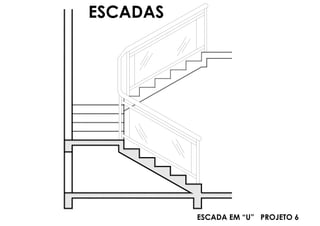 ESCADA EM “U” PROJETO 6
ESCADAS
 