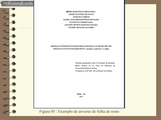 Figura 05 : Exemplo de anverso de folha de rosto 