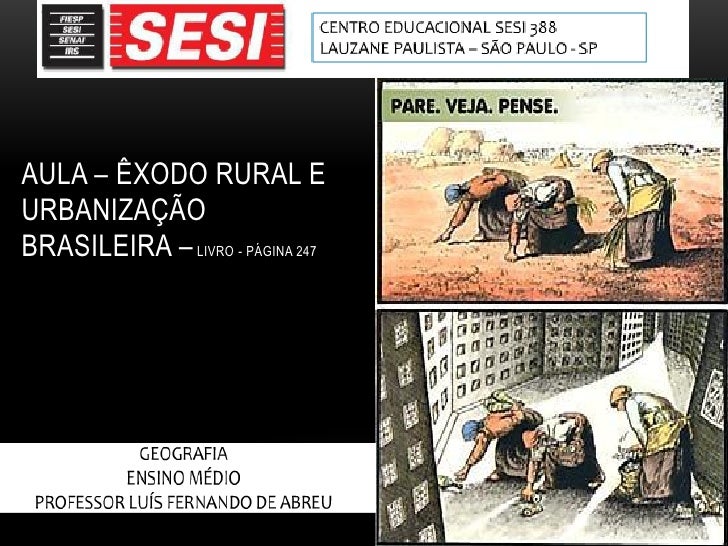 Aula exodo rural urbanização