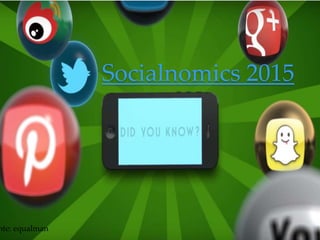 Socialnomics 2015
nte: equalman
 