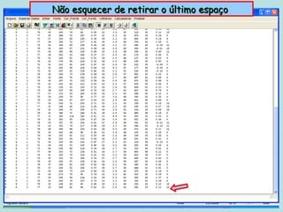 Não esquecer de retirar o último espaço
 