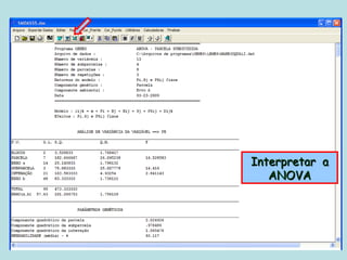 Interpretar a
   ANOVA
 