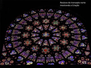 Rosácea do transepto norte
mostrando a Criação
 