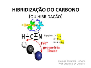 HIBRIDIZAÇÃO DO CARBONO
(OU HIBRIDAÇÃO)
Química Orgânica – 3º Ano
Prof. Claudinei O. Oliveira
 