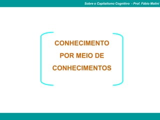 Sobre o Capitalismo Cognitivo - Prof. Fábio Malini




CONHECIMENTO
 POR MEIO DE
CONHECIMENTOS
 