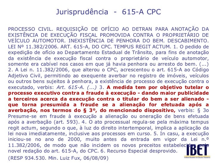 Artigo 615 a cpc
