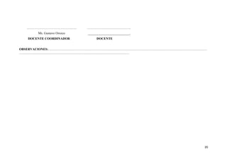 20
..…………………………………..…. …………………………………..
Ms. Gustavo Orozco __________________________.
DOCENTE COORDINADOR DOCENTE
OBSERVACIONES:…………………………………………………………………………………………………………………………………
…………………………………………………………………………………………
 