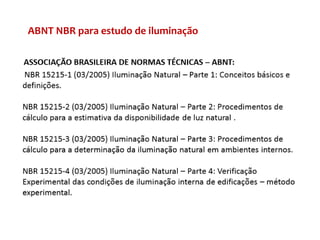 ABNT NBR para estudo de iluminação
 