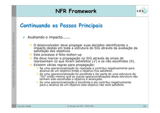 NFR Framework

 Continuando os Passos Principais

       Avaliando o impacto......

             O desenvolvedor deve prop...