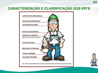 EPI
CARACTERIZAÇÃO E CLASSIFICAÇÃO DOS EPI’S
 