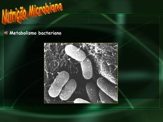 Metabolismo bacteriano  Nutrição Microbiana 