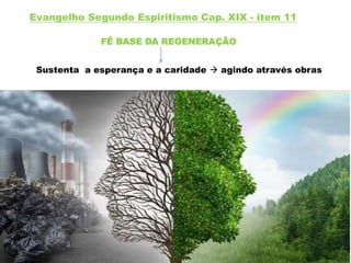 Evangelho Segundo Espiritismo Cap. XIX - item 11
FÉ BASE DA REGENERAÇÃO
Sustenta a esperança e a caridade  agindo através obras
 