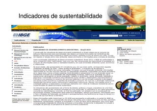 Indicadores de sustentabilidade
 